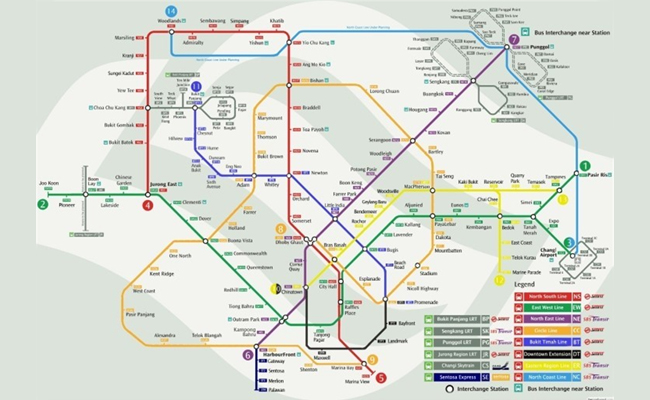 싱가포르 MRT 노선도