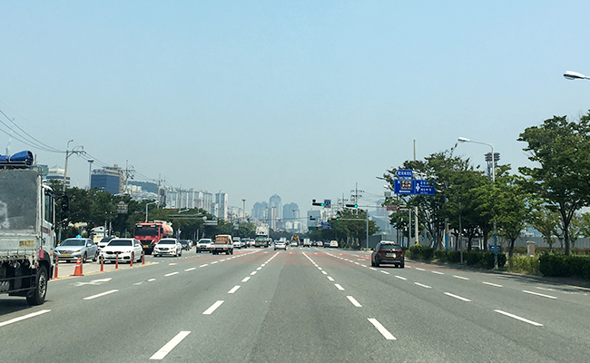 추격신을 촬영한 3부두 앞 도로