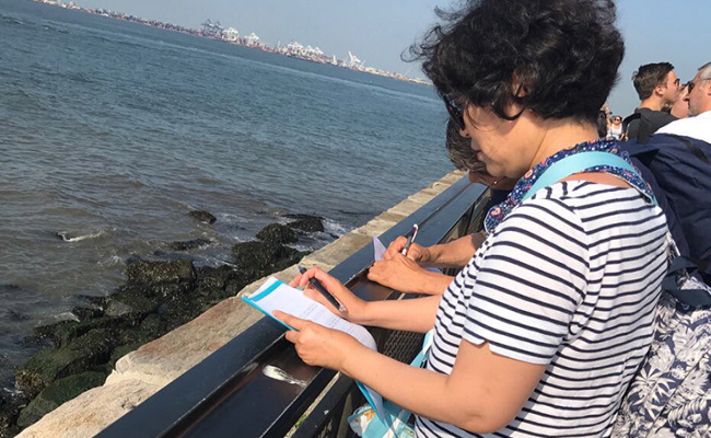 미국, 뉴욕, 자유의 여신상 리버티섬, 페리 이용객 대상 설문조사 사진1 
