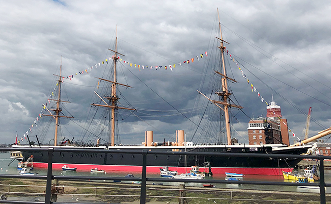 [그림6] Portsmouth Historic Dockyard 內 HMS WARRIOR 1860호 의 모습 