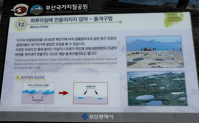 이기대해안산책로_돌개구멍설명